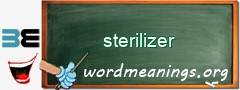 WordMeaning blackboard for sterilizer